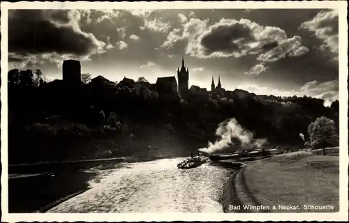 Ak Bad Wimpfen am Neckar, Silhouette der Stadt