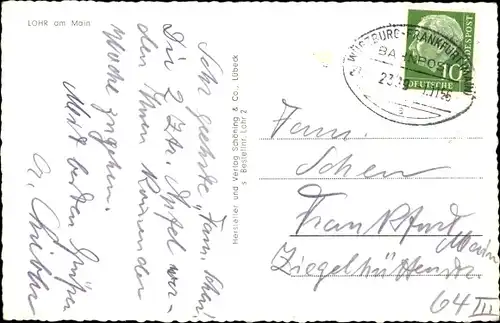 Ak Lohr am Main Unterfranken, Blick auf den Ort