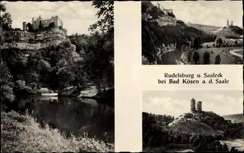 Ak Bad Kösen Naumburg an der Saale, Rudelsburg und Saaleck