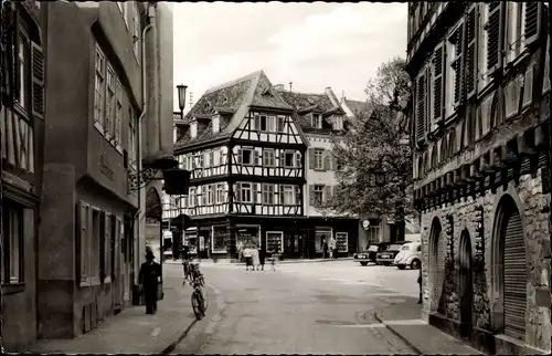 Ak Bensheim an der Bergstraße in Hessen, Partie am Markt, Fachwerkhaus