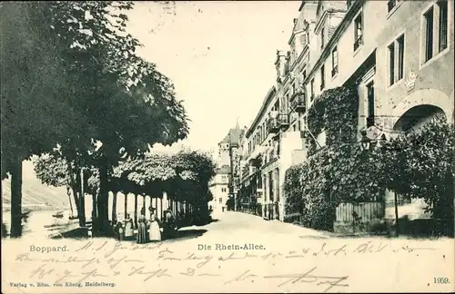 Ak Boppard am Rhein, die Rhein Allee