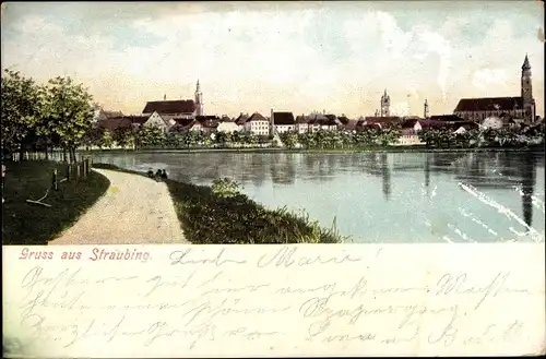 Ak Straubing an der Donau Niederbayern, Panorama