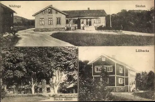 Ak Nödinge Nol Schweden, Skolan, Backa säteri, Lillbacka