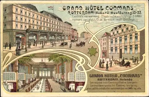 Ak Rotterdam Südholland Niederlande, Grand Hotel Coomans, Hoofdsteeg 12-22