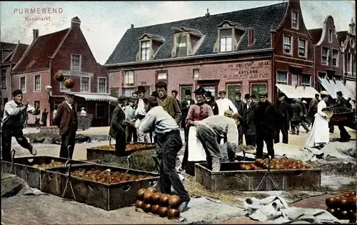 Ak Purmerend Nordholland Niederlande, Kaasmarkt