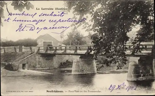 Ak Neufchâteau Lothringen Vosges, Pont Vert ou des Promenades