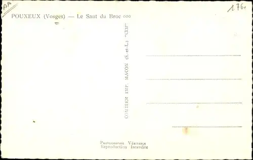 Ak Pouxeux Vosges, Le Saut du Broc