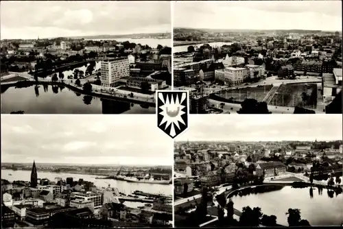 Ak Kiel in Schleswig Holstein, Rundblick vom Rathausturm, Wappen