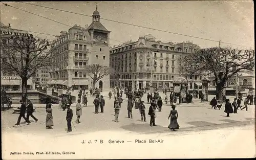 Ak Genève Genf Schweiz, Place Bel Air