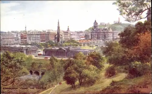 Künstler Ak Edinburgh Schottland, From the Castle