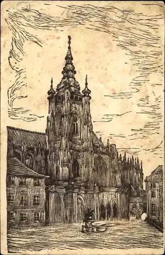 Künstler Ak Praha Prag Tschechien, Svatovitsky chrám, St. Veitsdom