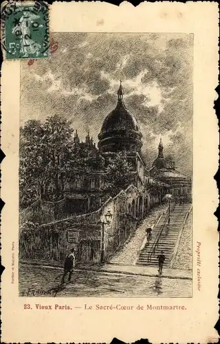 Künstler Ak Paris XVIII Montmartre, Sacré-Cœur de Montmartre