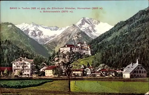 Ak Campo Tures Sand Taufers Südtirol Italien, Ort, Zillertal Gletscher, Hornspitzen, Schwarzenstein