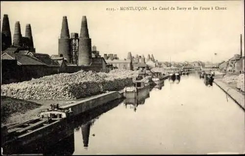 Ak Montluçon Allier, Le Canal du Berry et les Fours à Chaux