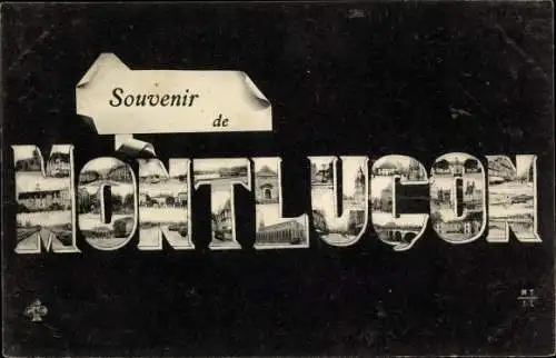 Buchstaben Ak Montluçon Allier, Detailansichten