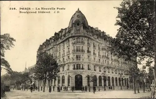 Ak Paris XII Reuilly, La Nouvelle Poste, Boulevard Diderot