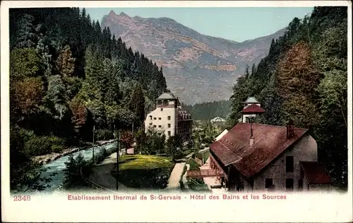 Ak Saint Gervais les Bains Haute Savoie, Etablissement thermal de St. Gervais, Hôtel des Bains
