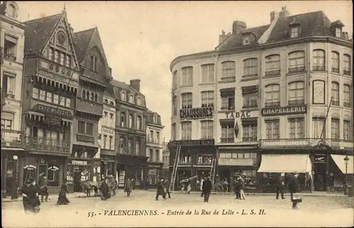 Ak Valenciennes Nord, Entrée de la Rue de Lalle