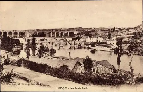 Ak Limoges Haute Vienne, Les Trois Ponts