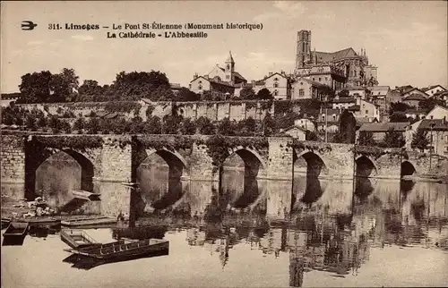 Ak Limoges Haute Vienne, Le Pont St Êtienne, La Cathédrale, L’Abbeville