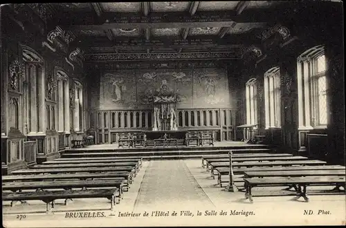 Ak Bruxelles Brüssel, Interieur de l'Hotel de Ville, la Salle des Mariages