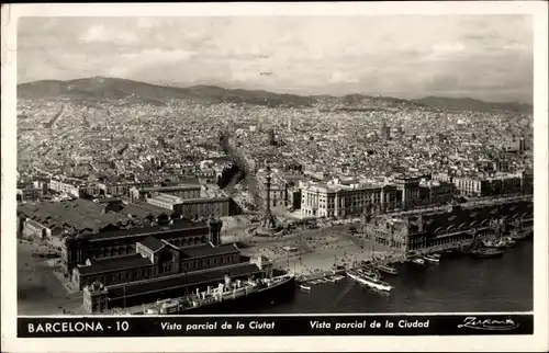 Ak Barcelona Katalonien Spanien, Vista parcial de la Ciutat