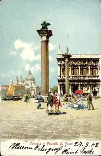 Litho Venezia Venedig Veneto, Piazzetta San Marco