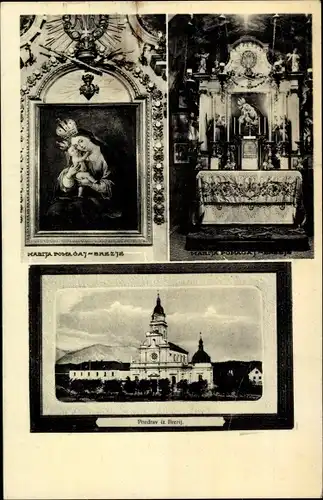 Ak Brežice Slowenien, Pozdrav z Brezij, Mariabildnis, Altar, Kirche