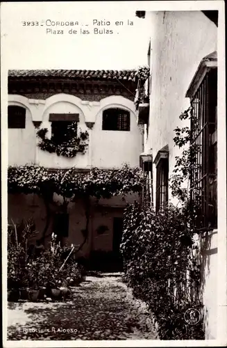 Ak Córdoba Andalusien Spanien, Patio en la Plaza de las Bulas, Innenhof