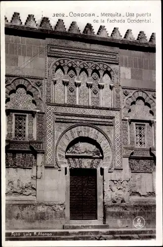 Ak Córdoba Andalusien Spanien, Mezquita, Una Puerta de la fachada Occidental