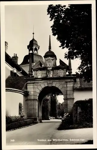 Ak Velden am Wörthersee in Kärnten, Schloss-Tor