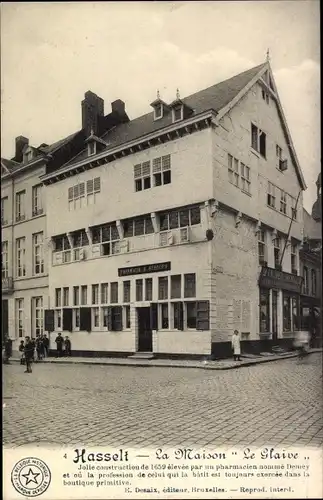Ak Hasselt Flandern Limburg, La Maison Le Glaive, Eckhaus, Außenansicht