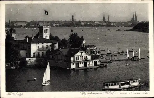 Ak Hamburg Nord Uhlenhorst, Uhlenhorster Fährhaus und Außenalster