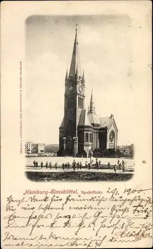 Ak Hamburg Eimsbüttel, Apostelkirche