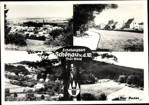 Ak Schönau vor dem Walde in Thüringen, Panoramaansichten