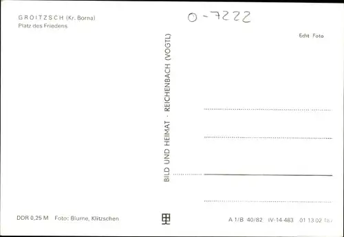 Ak Groitzsch in Sachsen, Platz des Friedens