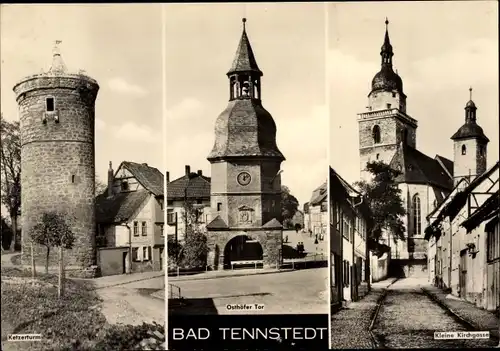 Ak Bad Tennstedt in Thüringen, Osthöfer Tor, Kleine Kirchgasse, Ketzerturm