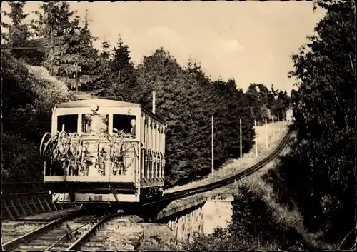 Ak Augustusburg im Erzgebirge, Drahtseilbahn