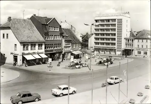 Ak Mühlhausen in Thüringen, Wilhelm Pieck-Platz, Autos, Vogelperspektive