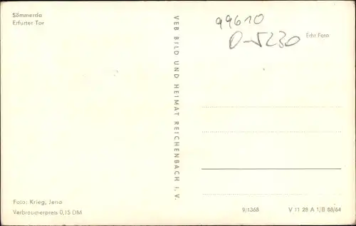Ak Sömmerda in Thüringen, Erfurter Tor
