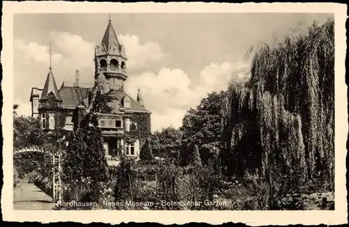 Ak Nordhausen am Harz, Neues Museum, Botanischer Garten