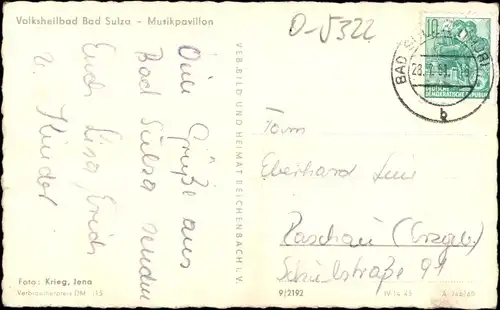 Ak Bad Sulza in Thüringen, Musikpavillon
