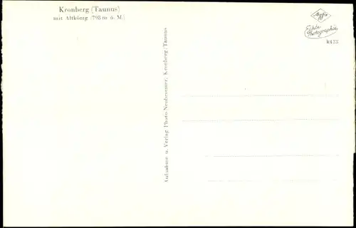 Ak Kronberg im Taunus, Panorama mit Altkönig, Kirche, Schloss