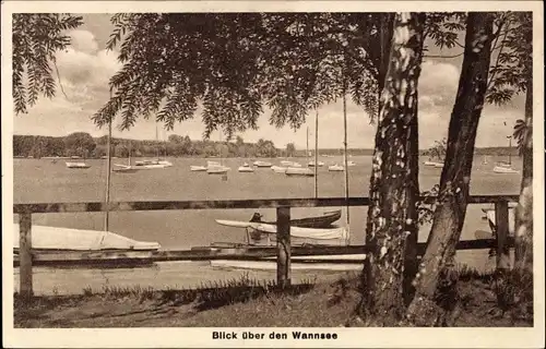 Ak Berlin Zehlendorf Wannsee, Blick über den See