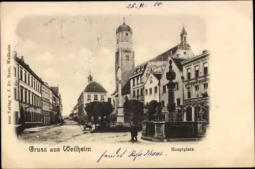 Ak Weilheim in Baden, Hauptplatz
