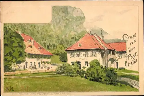 Künstler Ak Breitnau Schwarzwald, Pension Posthalde