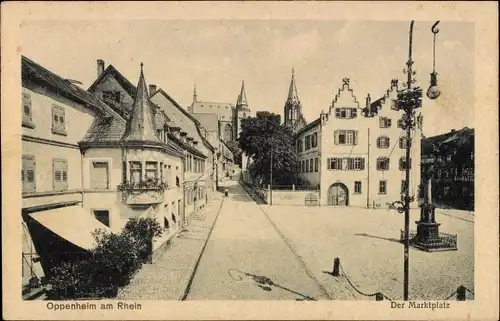 Ak Oppenheim am Oberrhein, Marktplatz