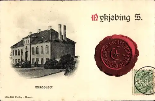 Ak Nykøbing Falster Dänemark, Rathaus, Siegel