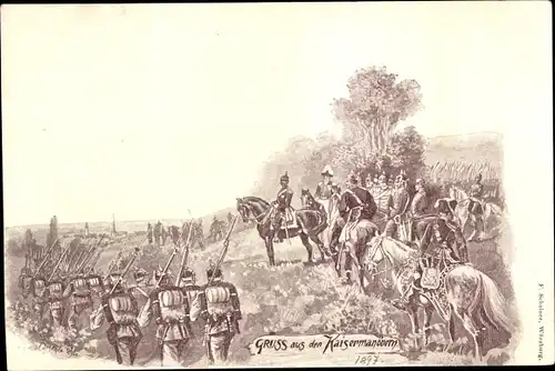 Künstler Litho Kaiserrmanöver 1897