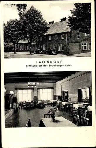 Ak Latendorf in Schleswig Holstein, Lindemanns Gasthaus, Innenansicht, Segeberger Heide